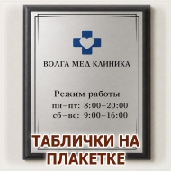 Кабинетная табличка на плакетке с логотипом и названием подразделения